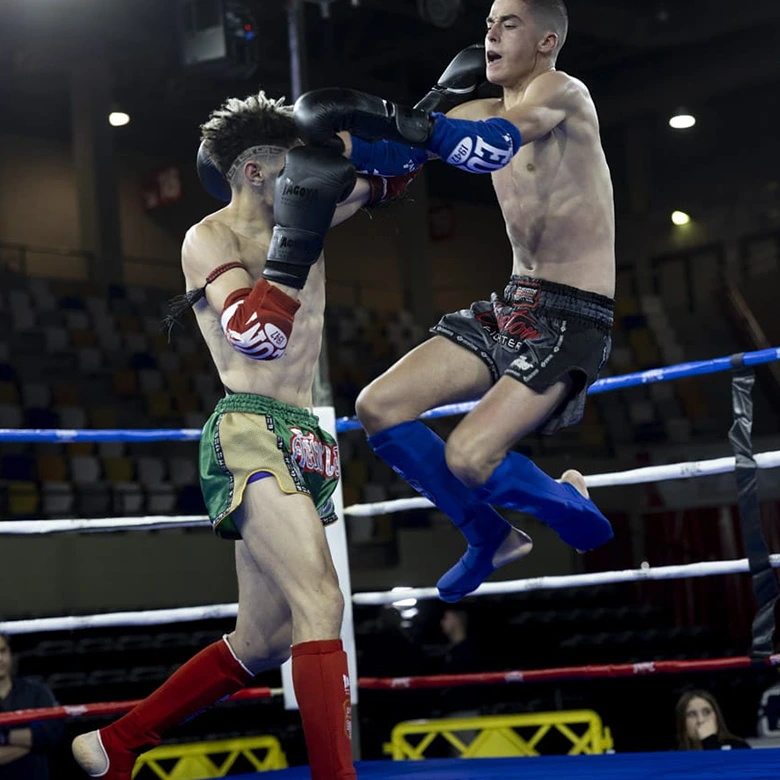 dos luchadores peleando