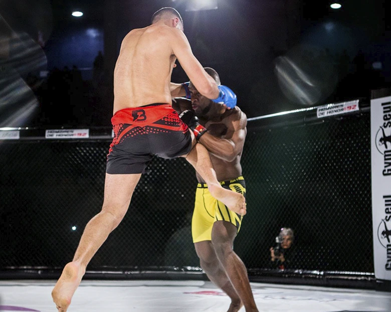 dos luchadores peleando