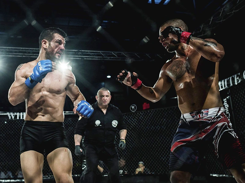 dos luchadores de MMA